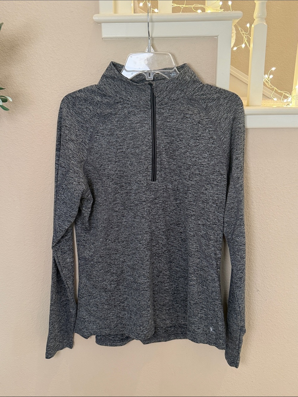 Danskin Women’s Heather Gray Quarter-Zip Performance Top